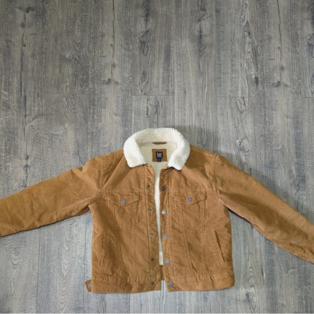 GAP Brown Corduroy Jacket with Cream Sherpa Lining
